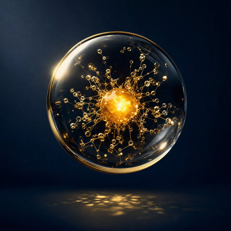 Magnesium malate — glass sphere render