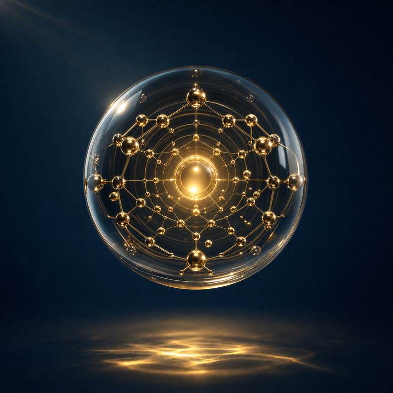 Magnesium taurate — glass sphere render